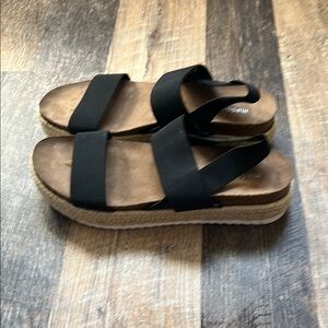 Black Strappy Espadrille Sandals